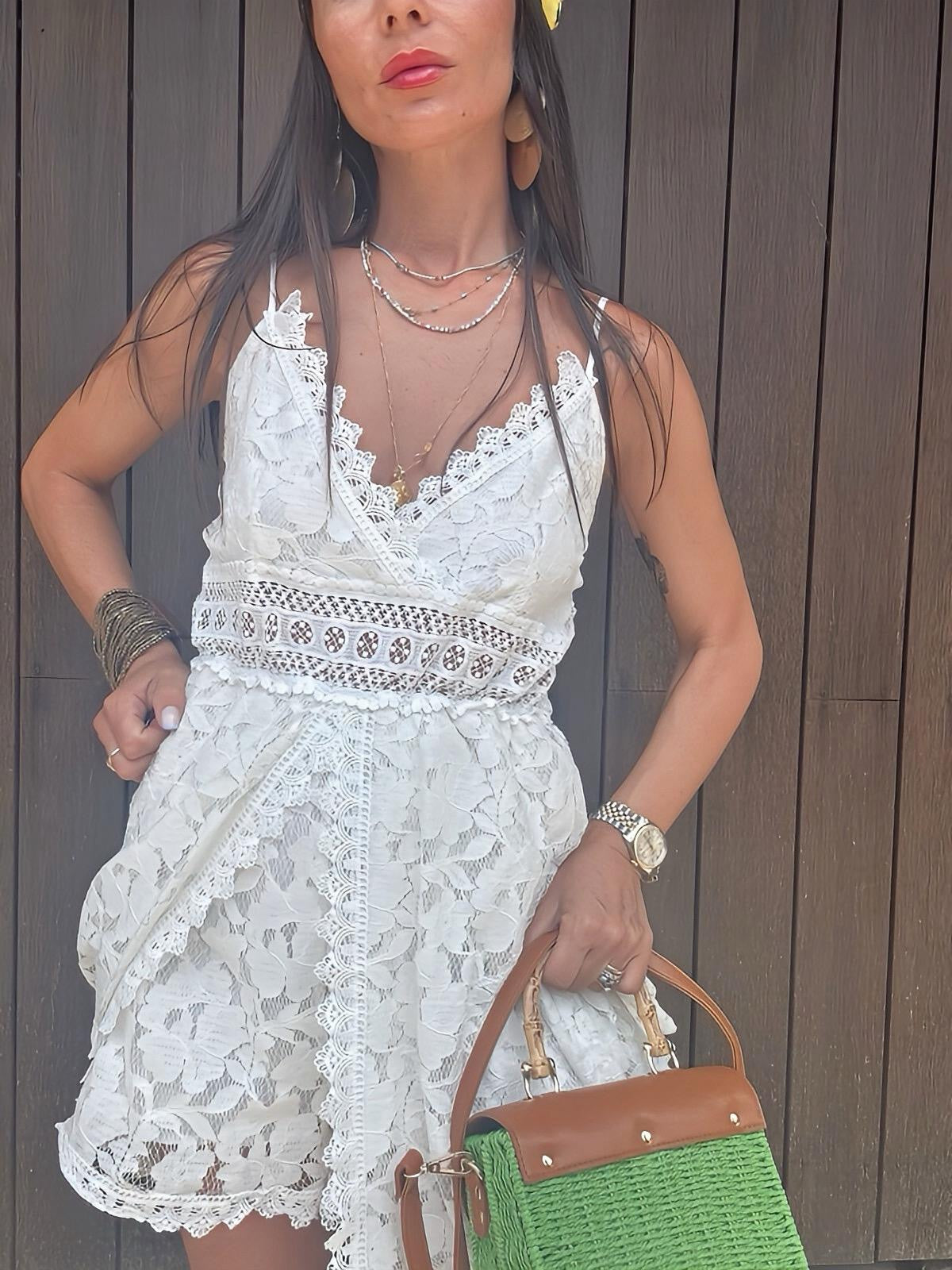 Vestito Esmeralda – Lungo in Pizzo con Dettagli Ricamati