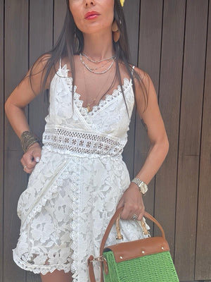Vestito Esmeralda – Lungo in Pizzo con Dettagli Ricamati