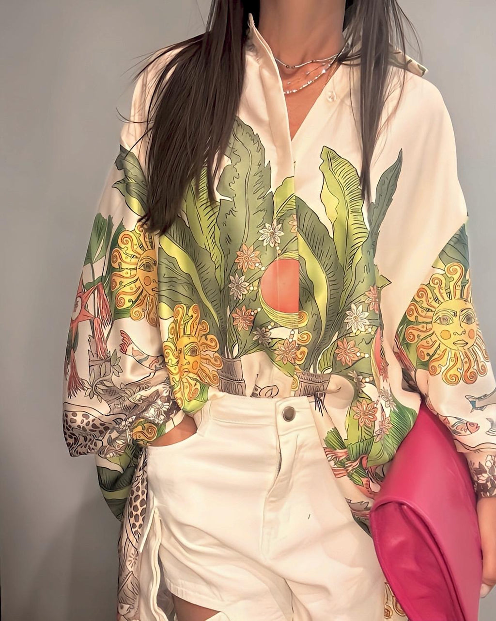 Camicia Soleil – Stampa Tropicale Oversize