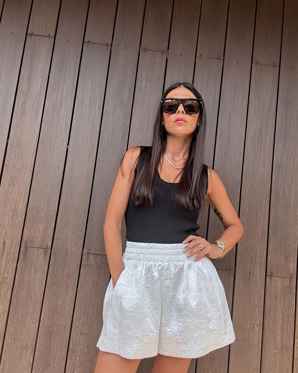 Pantaloncino Adriana – Effetto Satinato Stropicciato